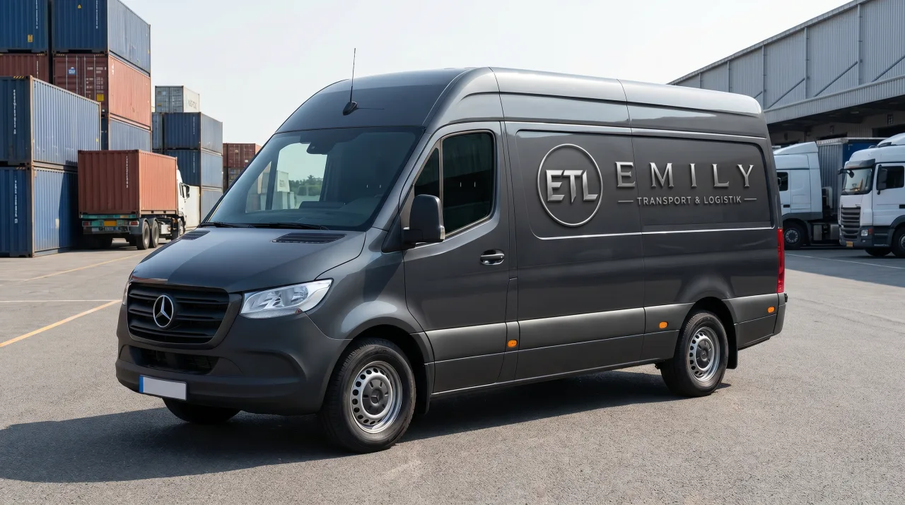 Mercedes-Benz Sprinter von Emily Transport & Logistik mit ETL-Logo am Hamburger Hafen