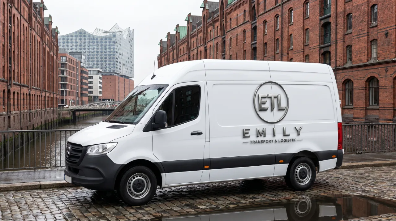 Transporter von Emily Transport & Logistik in der Hamburger Speicherstadt